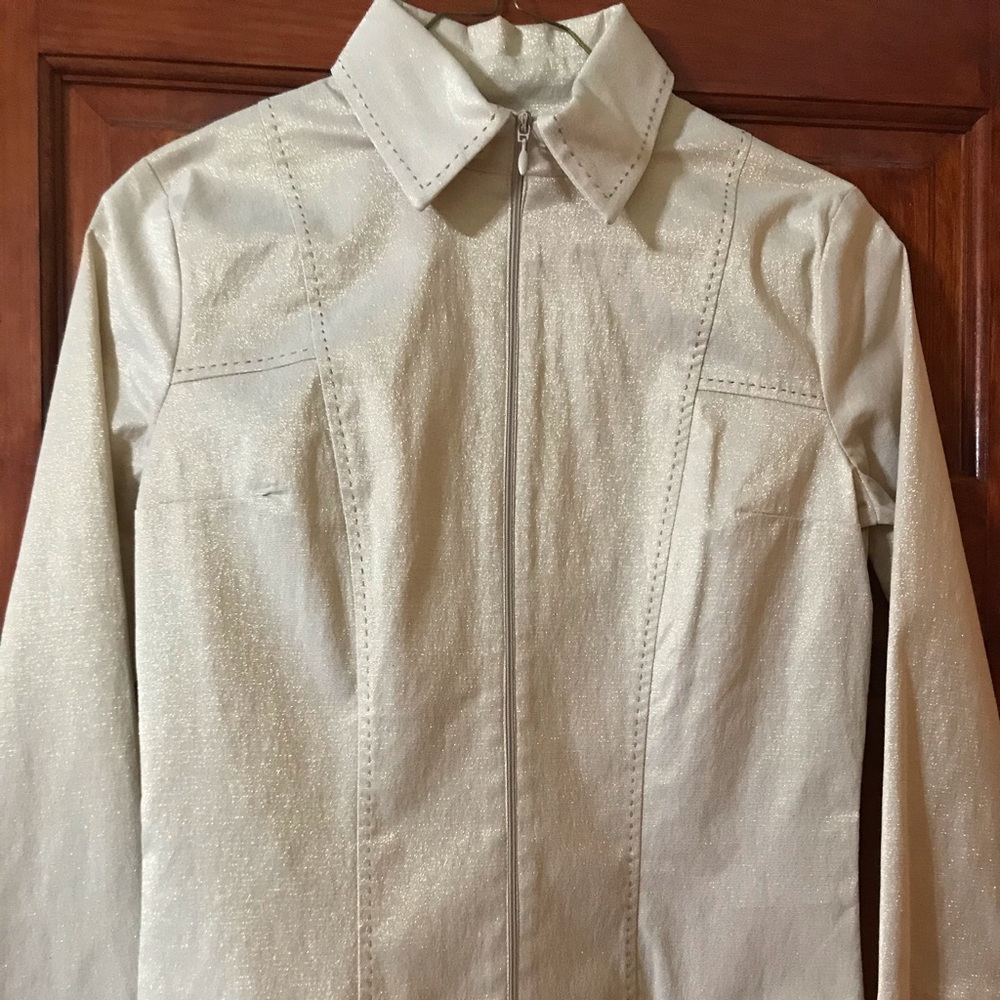 Cream Gold Metallic Blazer